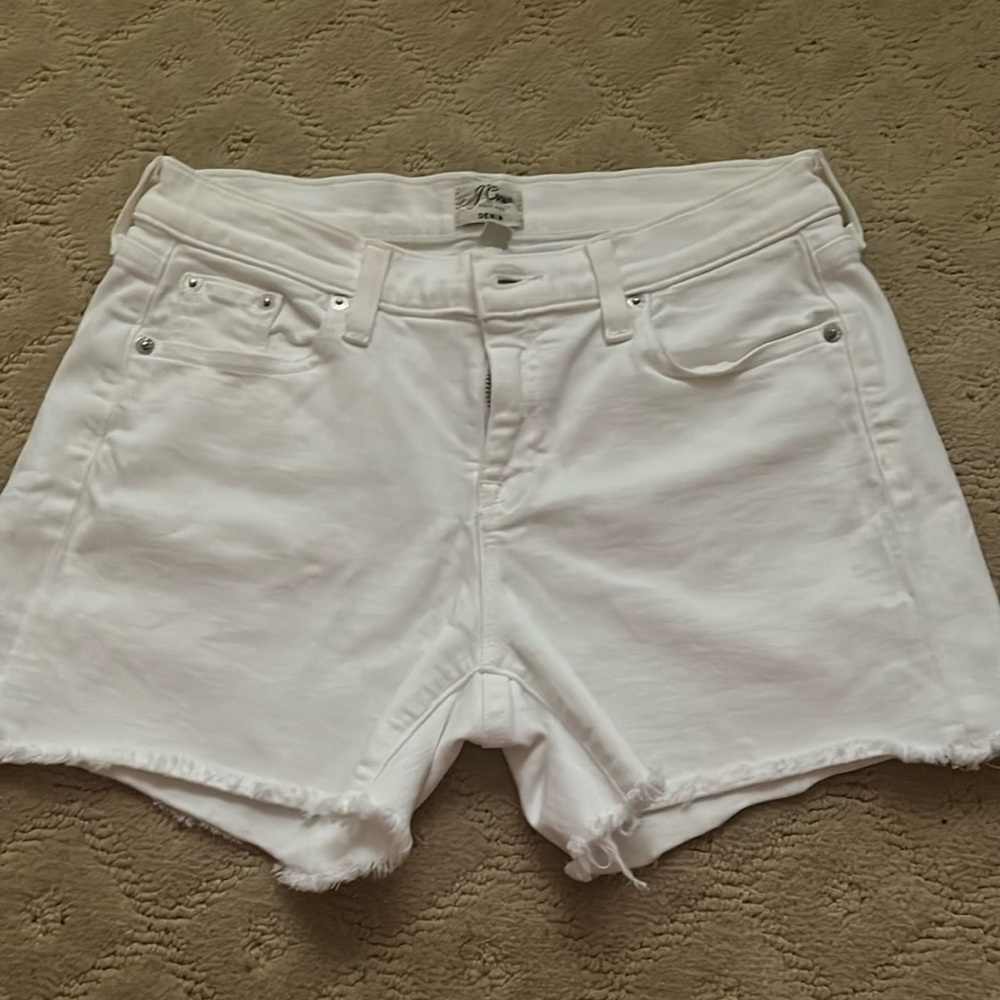 JCrew white denim shorts